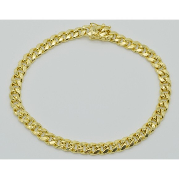 Mens 7mm 10k Real Yellow Gold Miami Cuban Curb Chain Bracelet 8 1/4" 11gr - Picture 5 of 6